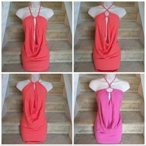 ORANGE multi-way backless mini dress NWOT